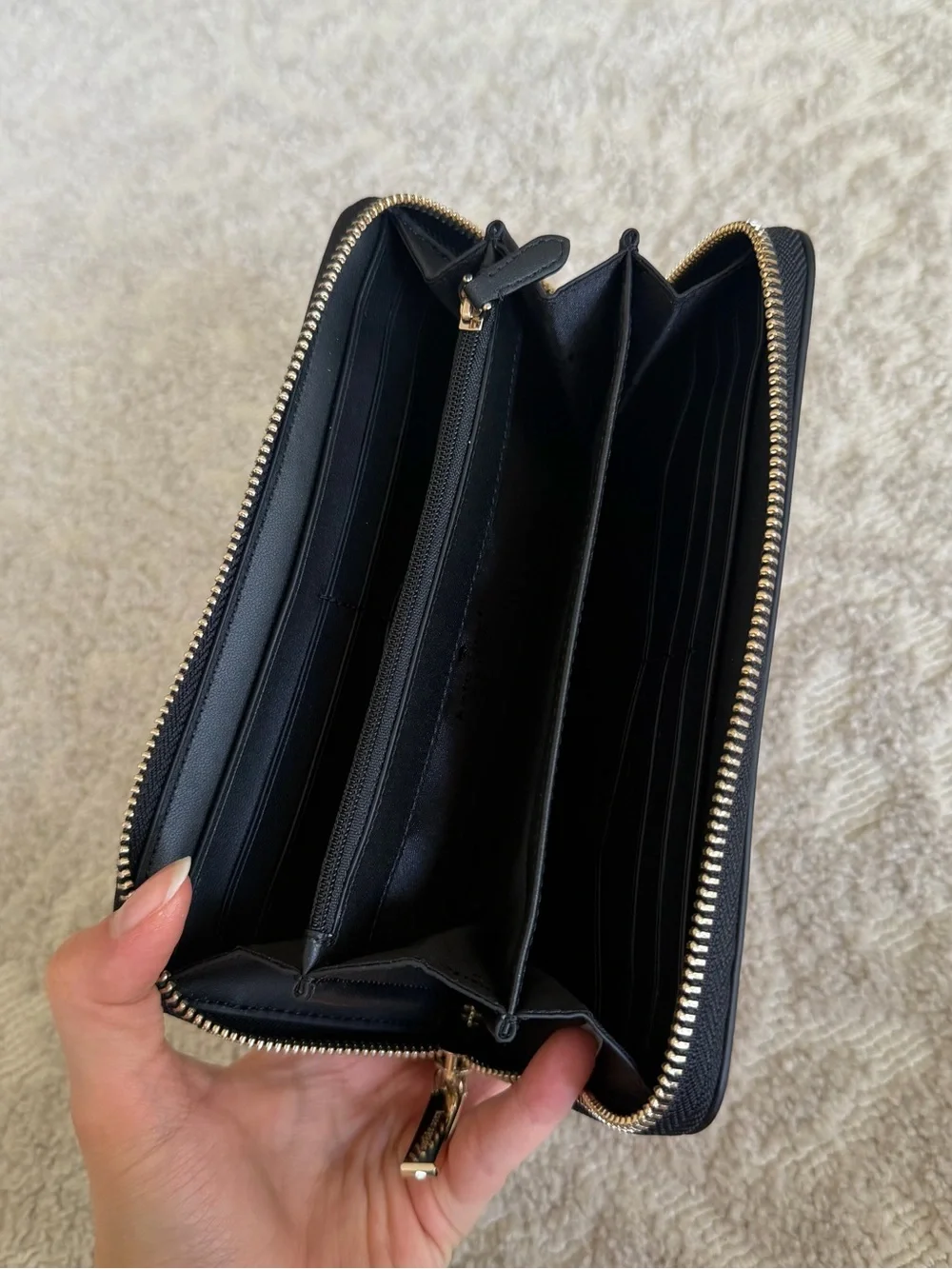 Kate Spade Black and Light Pink Leather Wallet - Brand New Without Tags